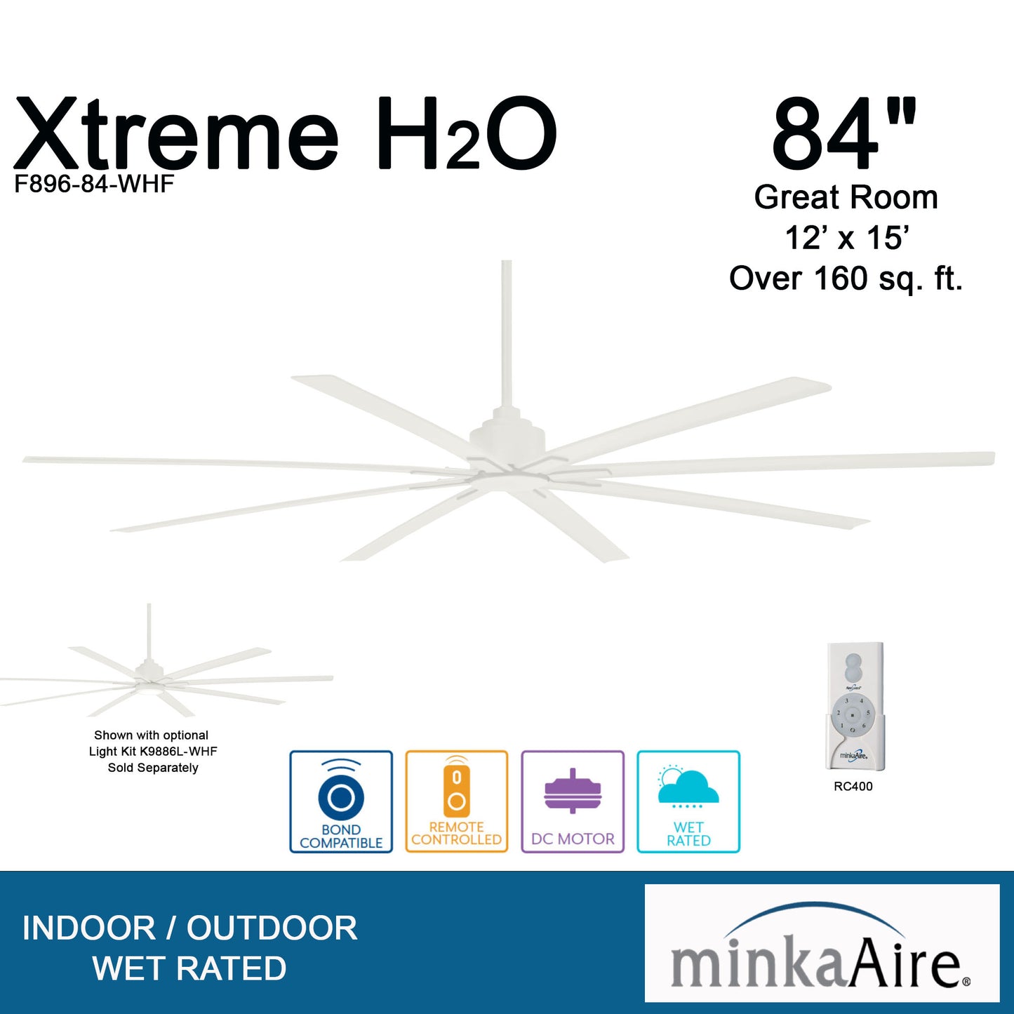 Minka Aire XTREME H2O 84" シーリングファン 【F896-84-WHF】