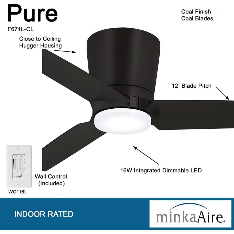 Minka Aire PURE シーリングファンライト 【F671L-CL】