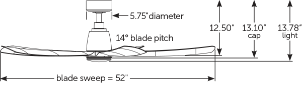 Fanimation Kute シーリングファン 【FPD5534BL】