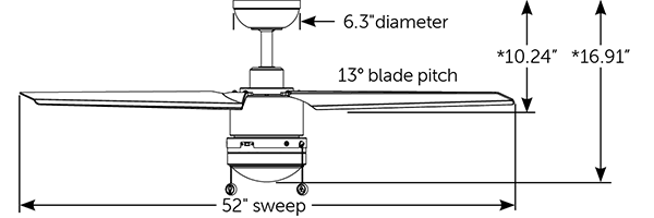 Fanimation PCDC シーリングファン 【FPD7619MWW】