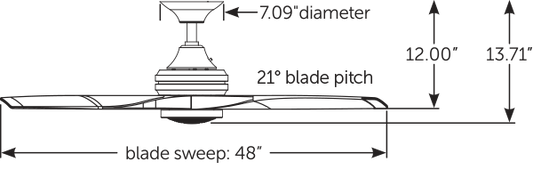Fanimation Spitfire シーリングファン 【MA6721BBN-48+B6720-48BN】