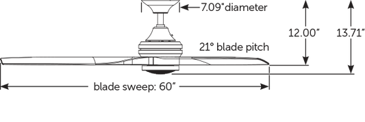 Fanimation Spitfire シーリングファン 【MA6721BGZ-60+B6720WK】