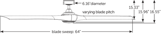 Fanimation Wrap Custom シーリングファン 【MAD8531BL-64+BPW8531-64BL】