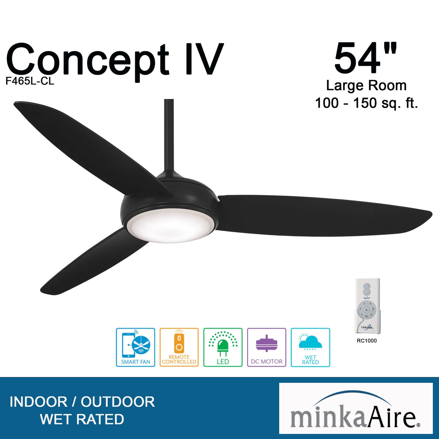 Minka Aire CONCEPT™ IV シーリングファンライト 【F465L-CL】