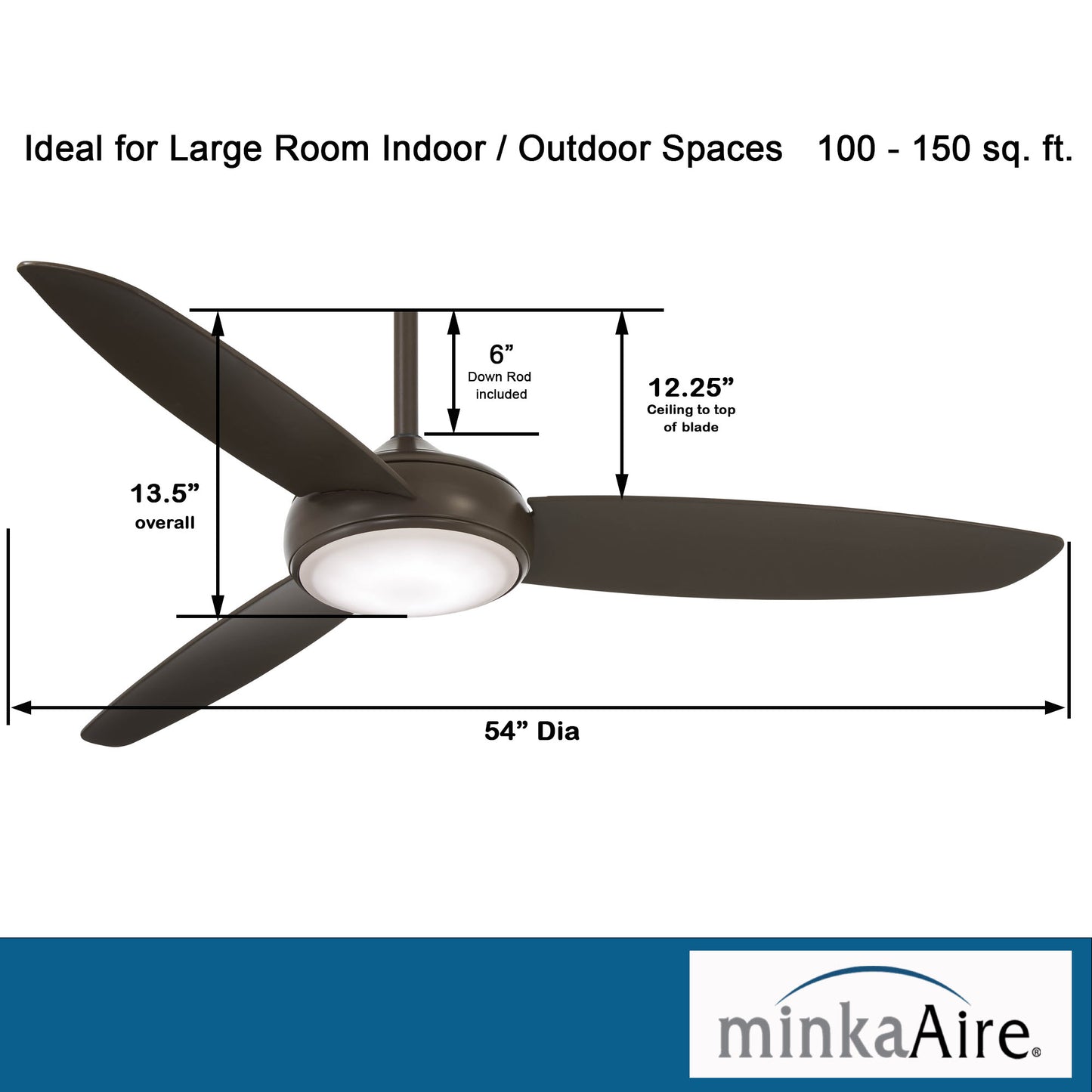 Minka Aire CONCEPT™ IV シーリングファンライト 【F465L-ORB】