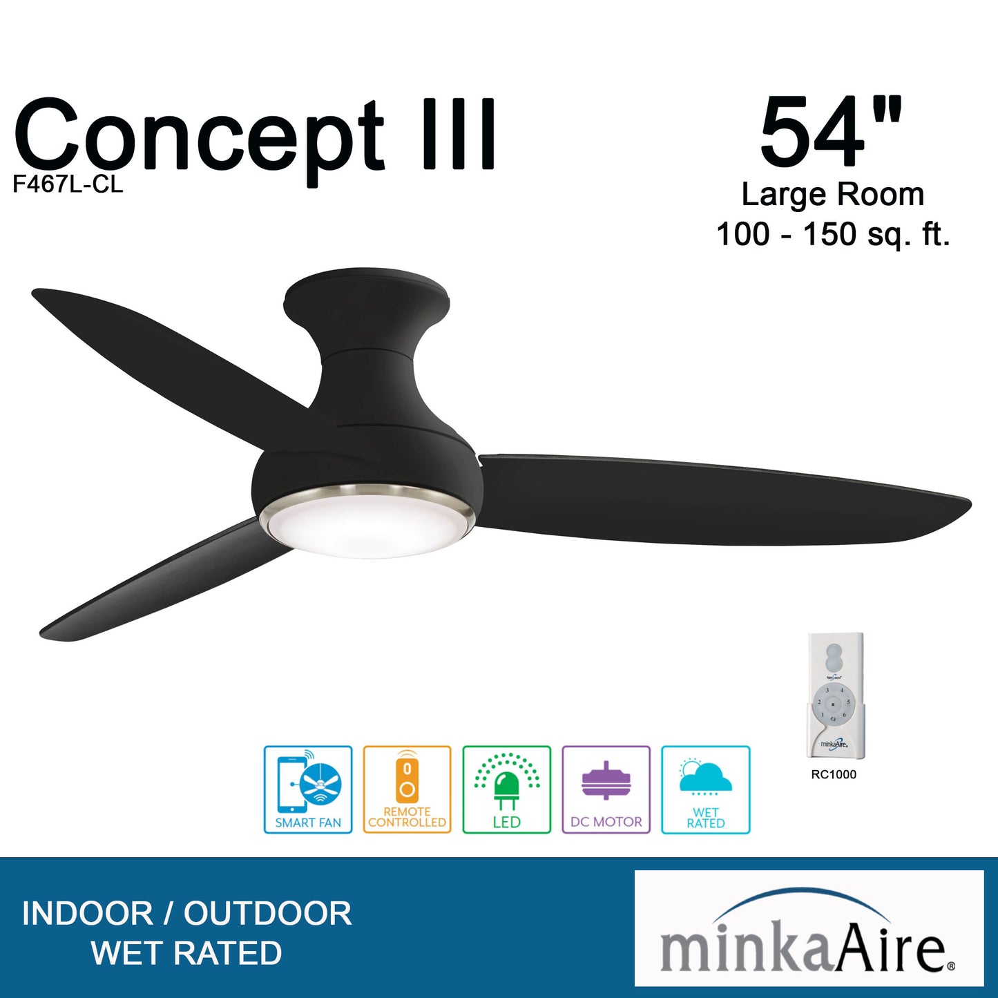 Minka Aire CONCEPT™ III シーリングファンライト 【F467L-CL】