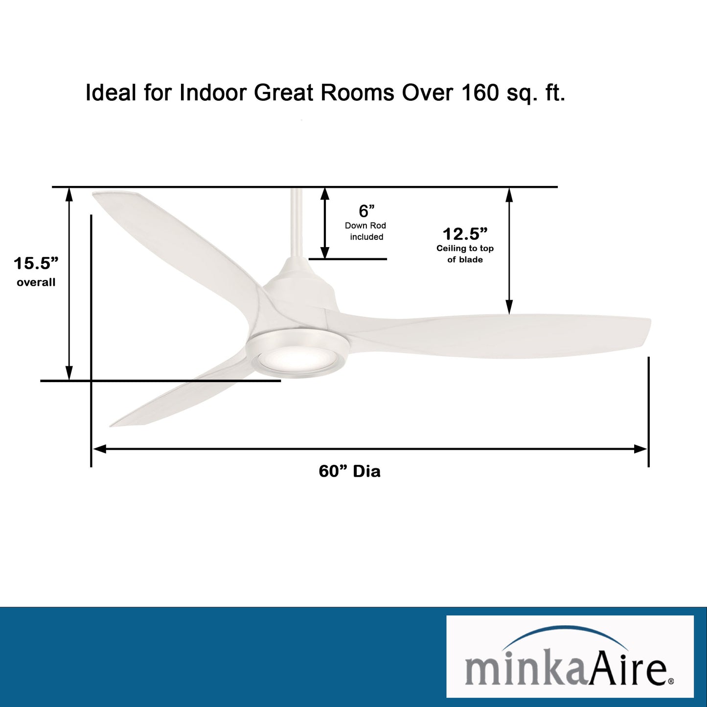 Minka Aire SKYHAWK シーリングファンライト 【F749L-WHF】