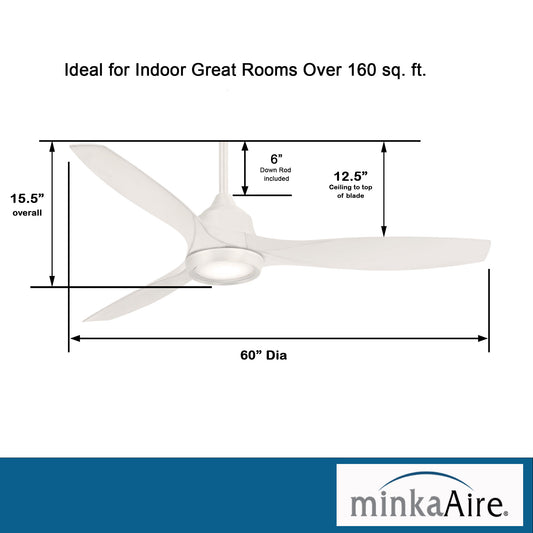 Minka Aire SKYHAWK シーリングファンライト 【F749L-WHF】