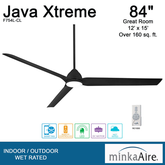 Minka Aire JAVA XTREME 84 シーリングファンライト 【F754L-CL】