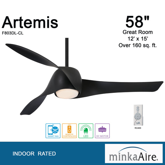 Minka Aire ARTEMIS™ シーリングファンライト 【F803DL-CL】