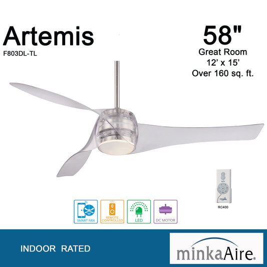 Minka Aire ARTEMIS™ シーリングファンライト 【F803DL-TL】