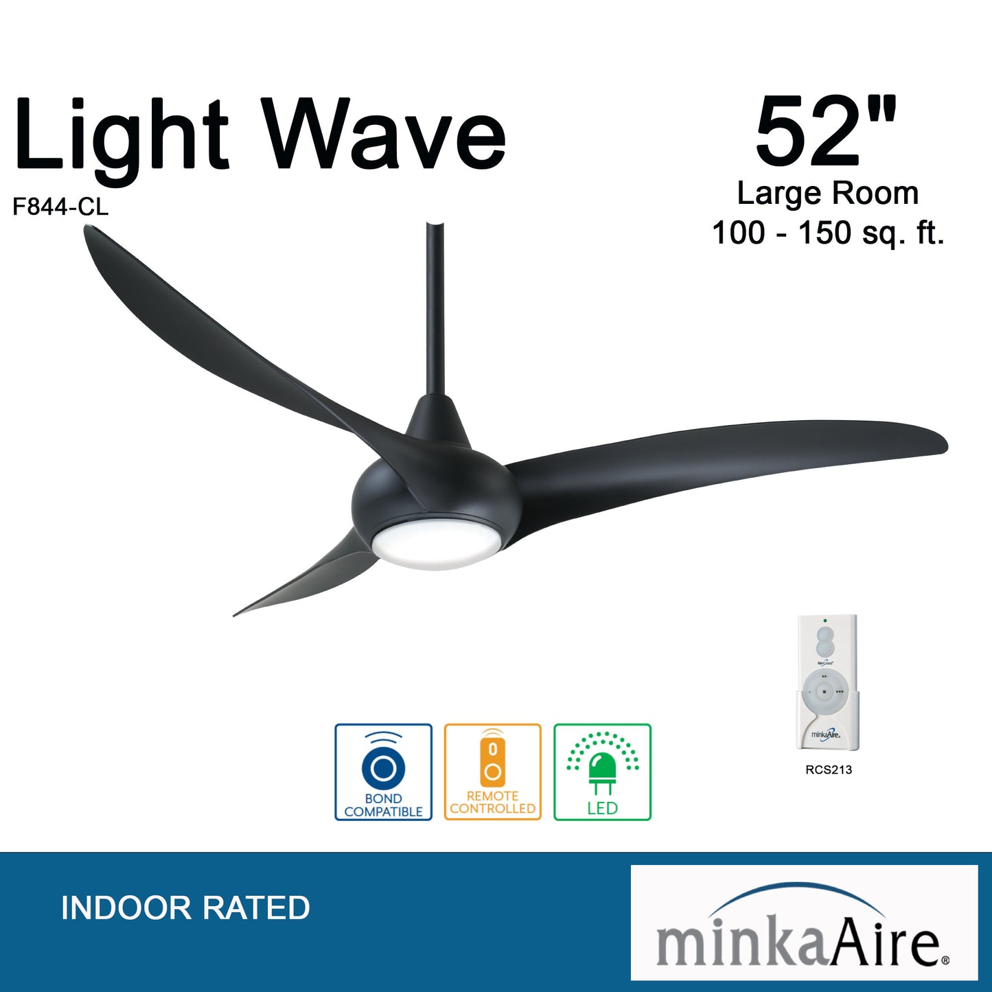 Minka Aire LIGHT WAVE シーリングファンライト 【F844-CL】