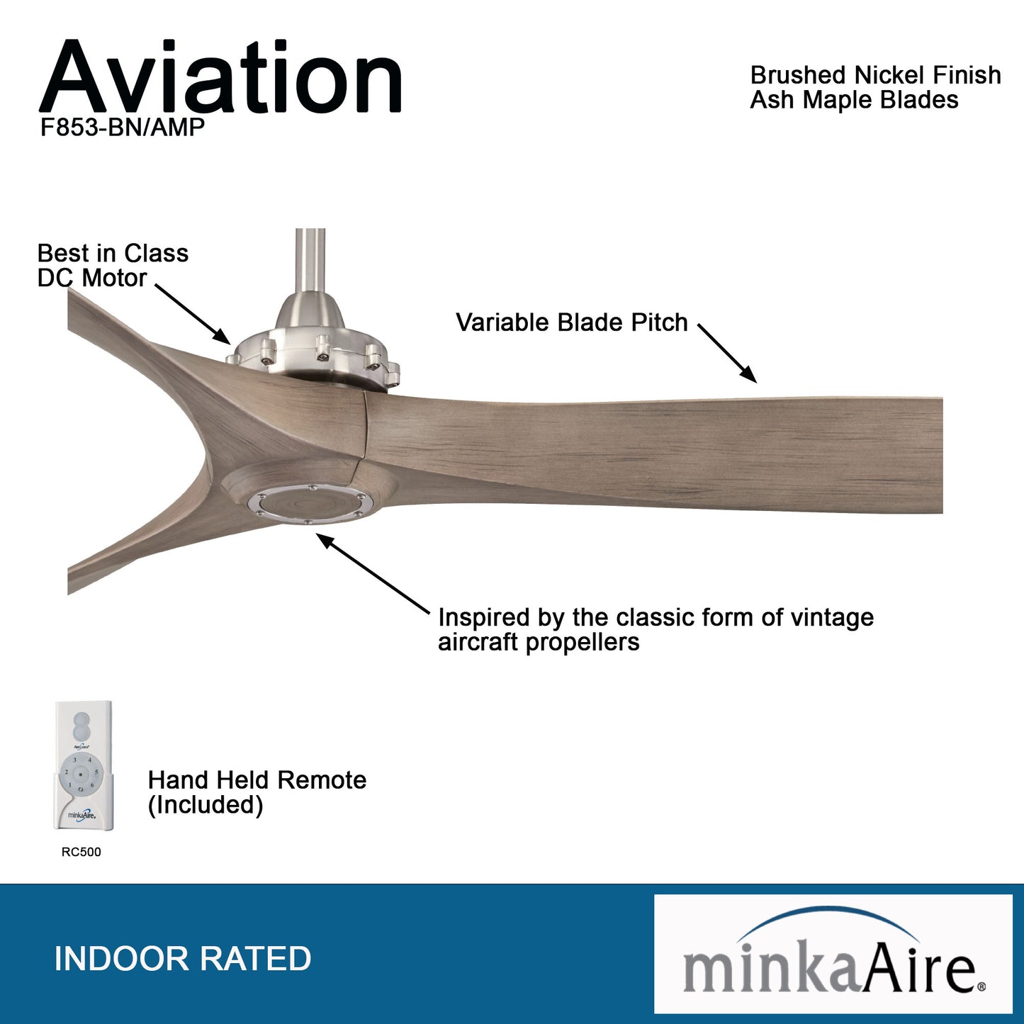 Minka Aire AVIATION シーリングファン 【F853-BN/AMP】