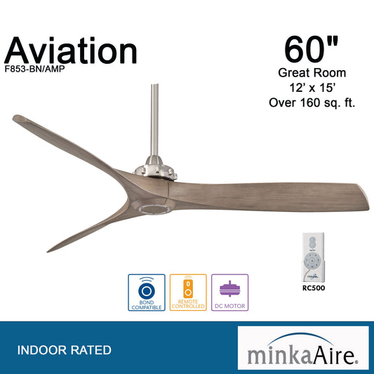 Minka Aire AVIATION シーリングファン 【F853-BN/AMP】