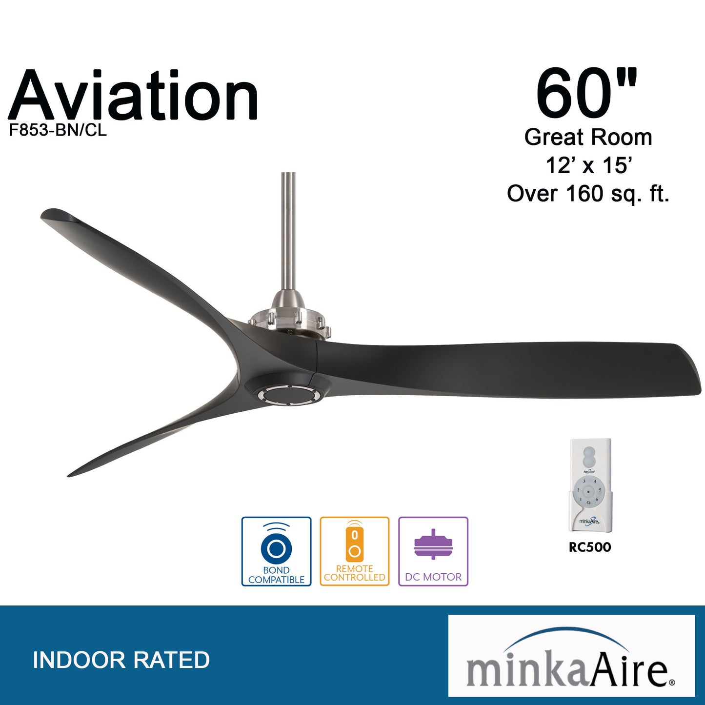 Minka Aire AVIATION シーリングファン 【F853-BN/CL】