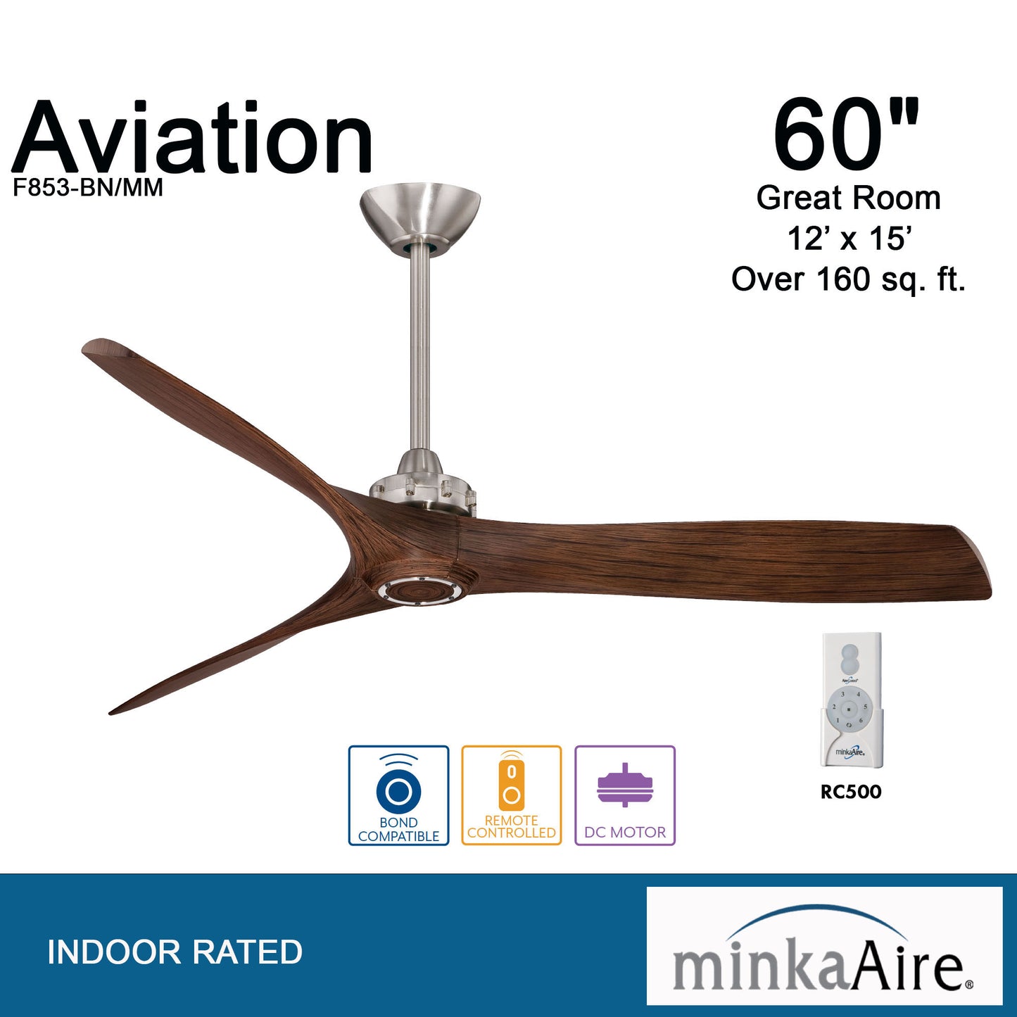 Minka Aire AVIATION シーリングファンライト 【F853-BN/MM】