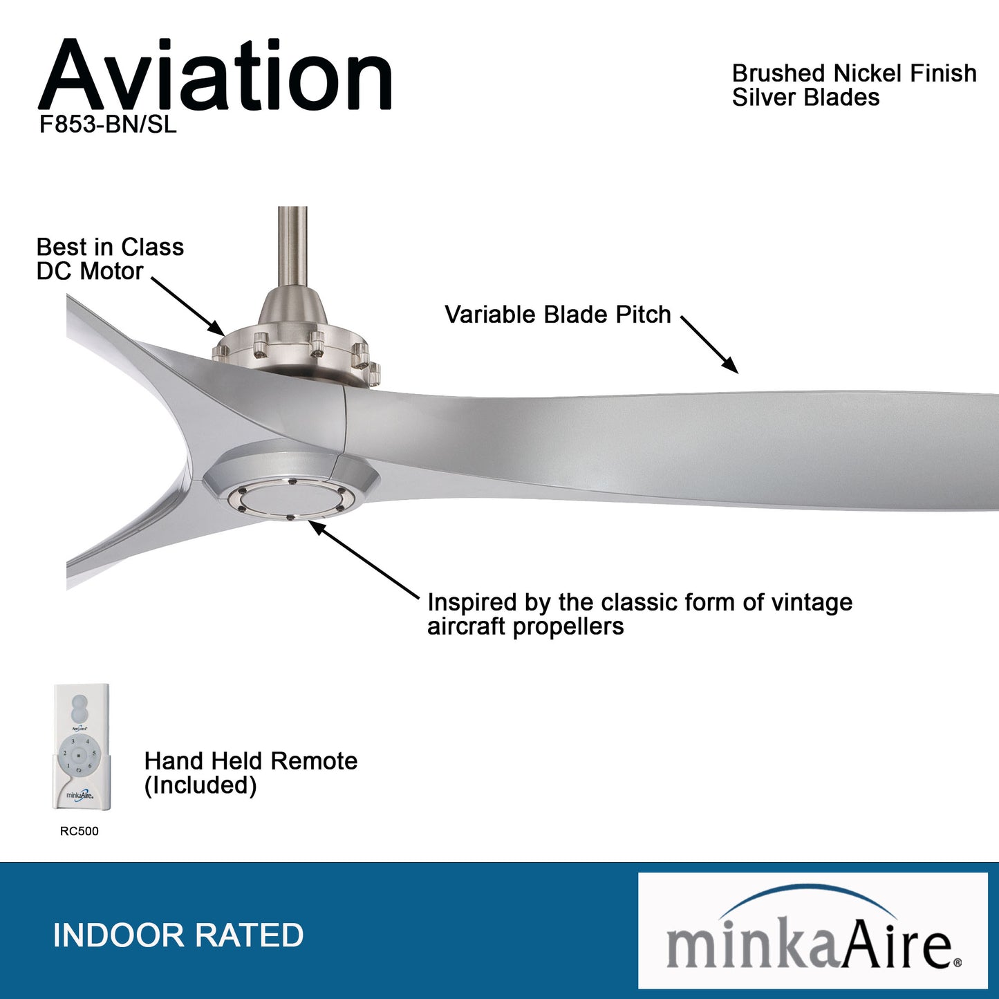 Minka Aire AVIATION シーリングファンライト 【F853-BN/SL】