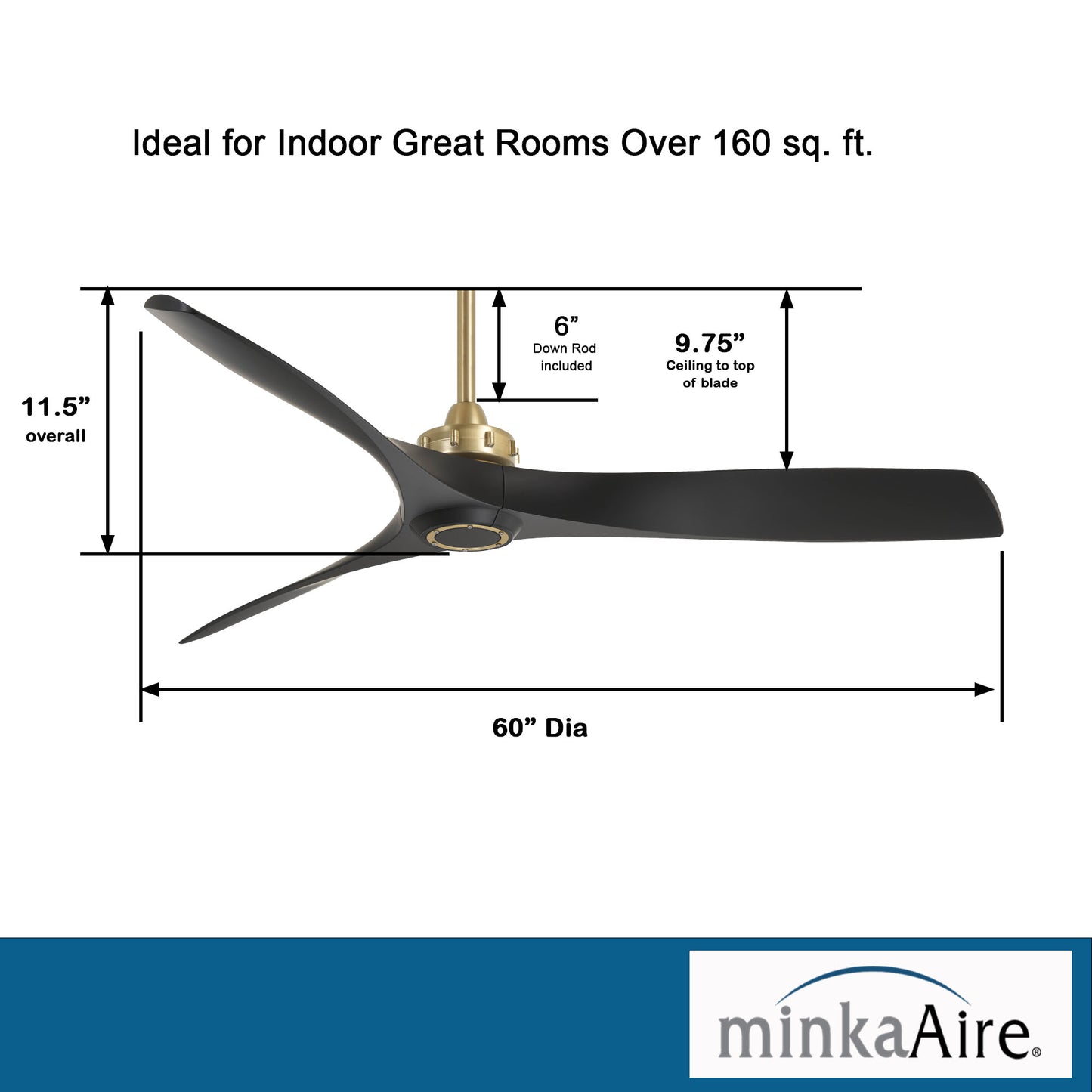 Minka Aire AVIATION シーリングファン 【F853-SBR/CL】