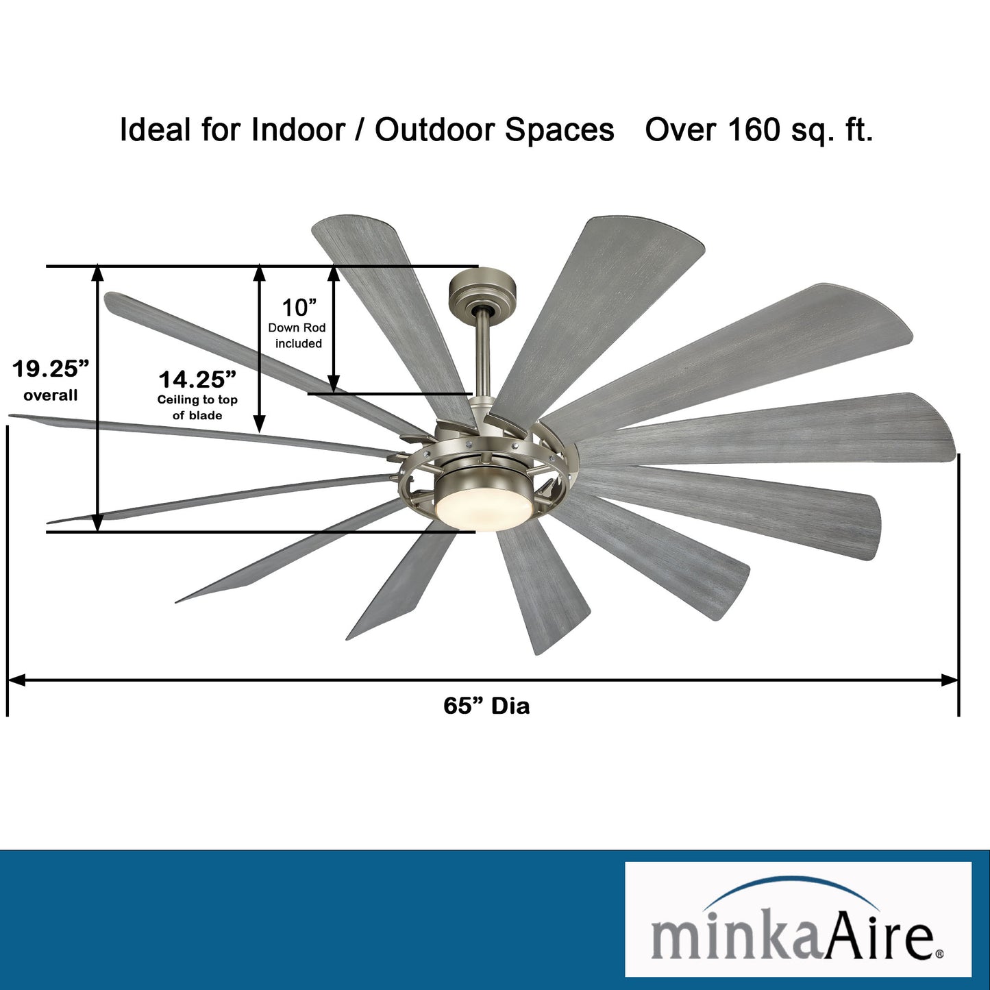 Minka Aire WINDMOLEN シーリングファンライト 【F870L-BS】