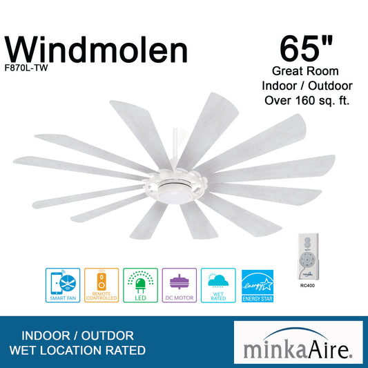 Minka Aire WINDMOLEN シーリングファンライト 【F870L-TW】