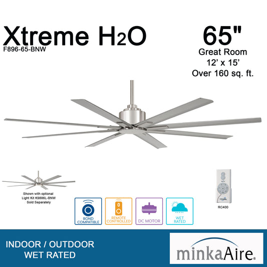 Minka Aire XTREME H2O シーリングファンライト 【F896-65-BNW】