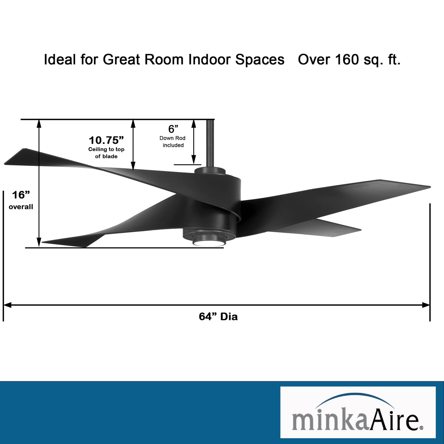 Minka Aire ARTEMIS™ IV シーリングファンライト 【F903L-GM/MBK】