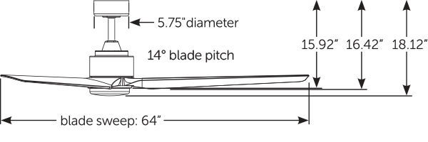 Fanimation TriAire Custom シーリングファンライト 【MAD8515BLW-64+BPW8515-64BLW】