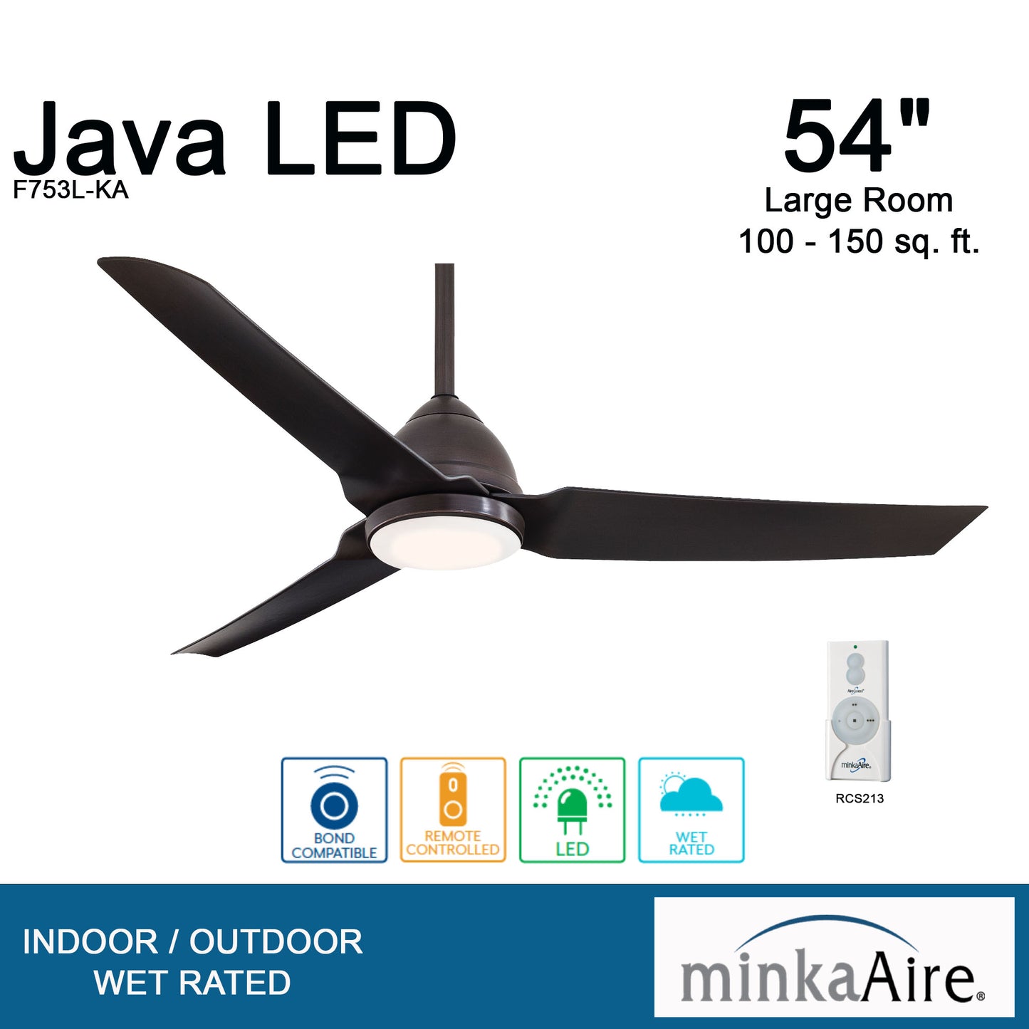 Minka Aire Java LED シーリングファン【F753L-KA】