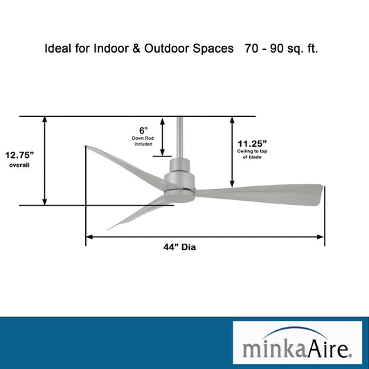 Minka Aire Simple 44 シーリングファン【F786-SL】