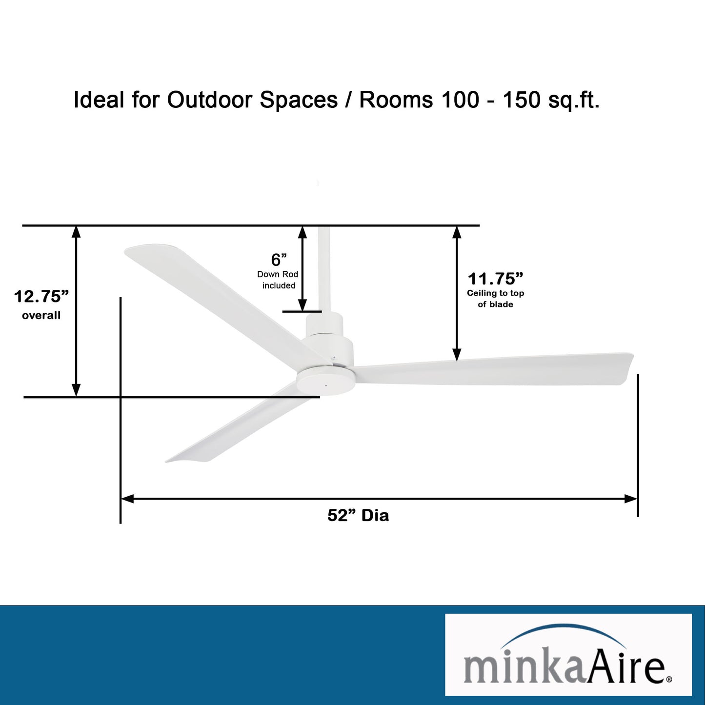 Minka Aire Simple 52 シーリングファン【F787-WHF】