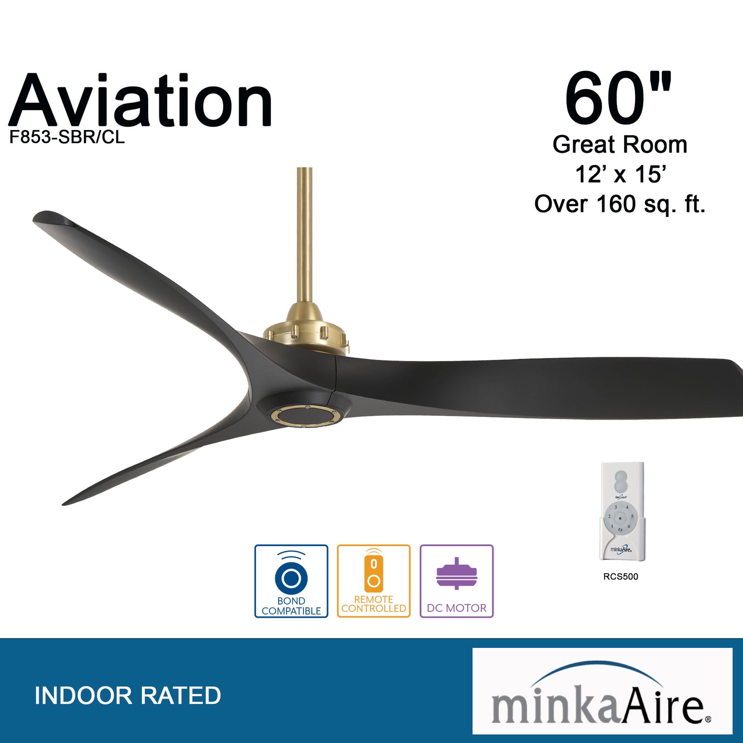 Minka Aire Aviation シーリングファン【F853-SBR/CL】